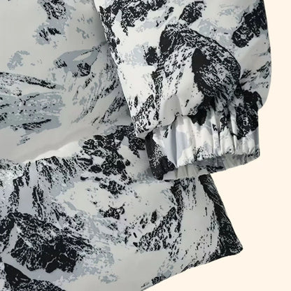 Mountain Print Puffer Jacket | Zyphhra