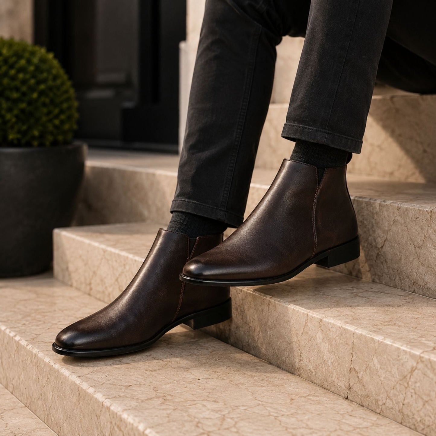 Square Toe Chelsea Boots | Zyphhra
