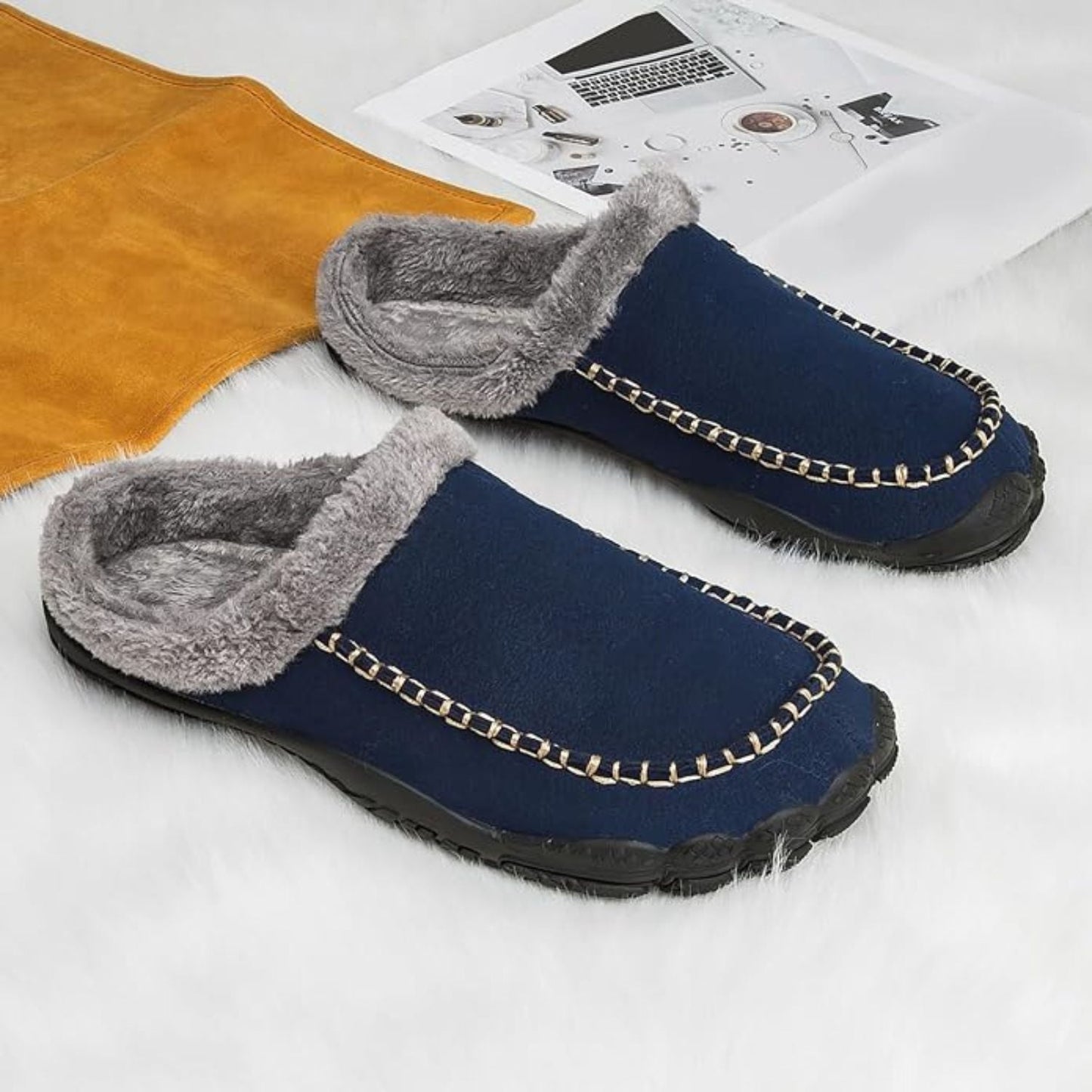 Fleece Lined Moccasin Slippers | Zyphhra