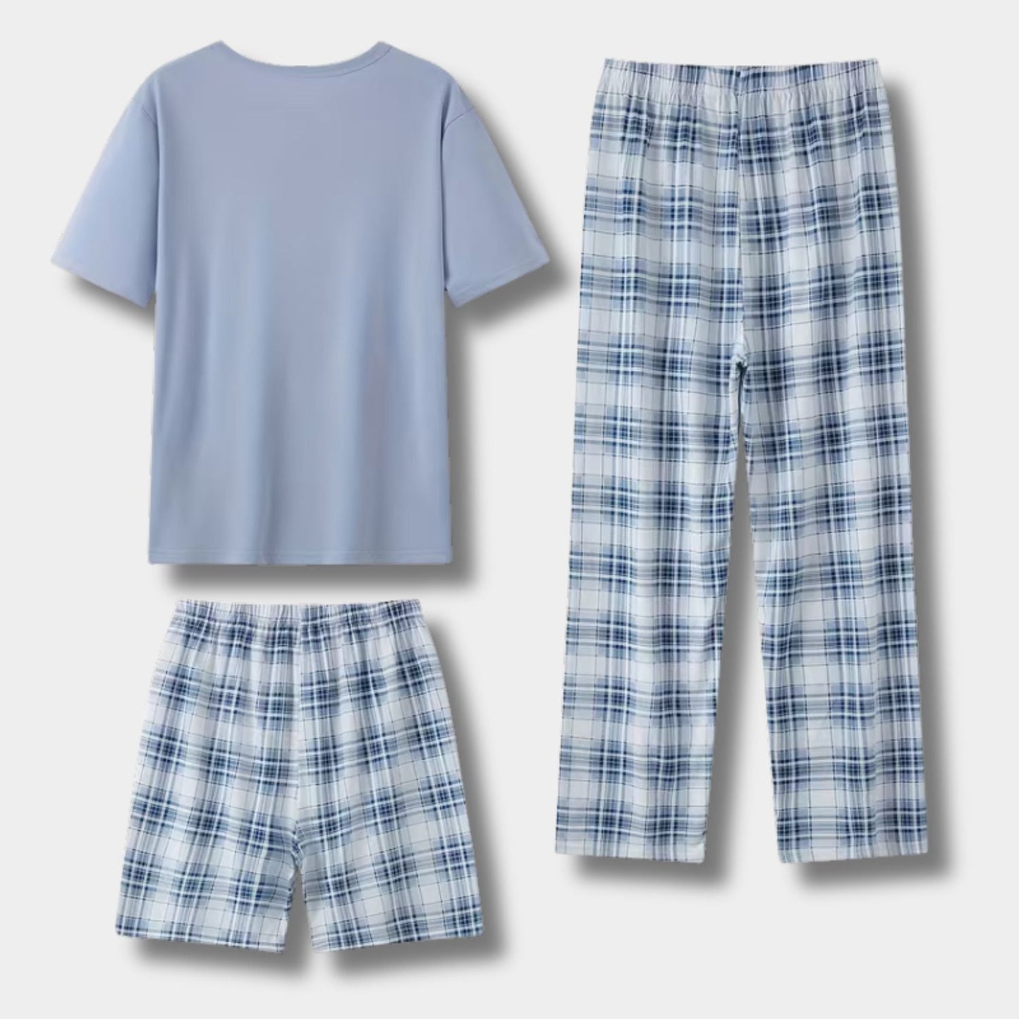 3-Piece Plaid Summer Pyjama Set | Zyphhra