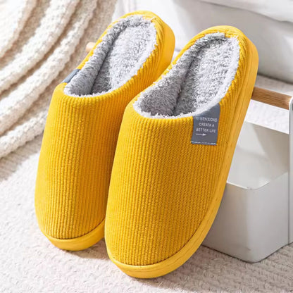 Ribbed Plush House Slippers | Zyphhra