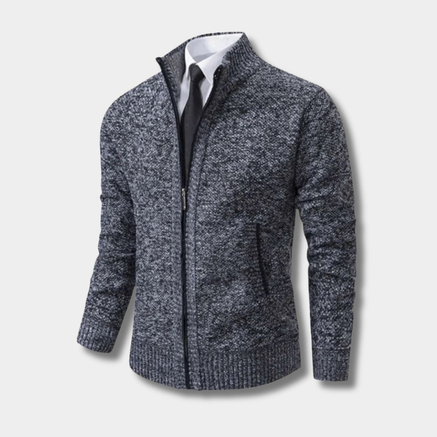 Zip-Up Mock Neck Cardigan | Zyphhra