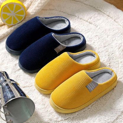 Ribbed Plush House Slippers | Zyphhra