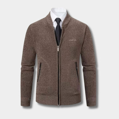 Geometric Zip Knit Cardigan | Zyphhra