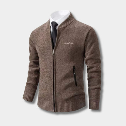 Geometric Zip Knit Cardigan | Zyphhra