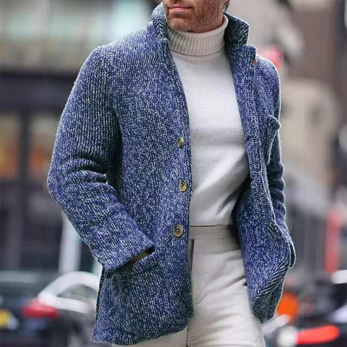 Chunky Stand Collar Cardigan | Zyphhra