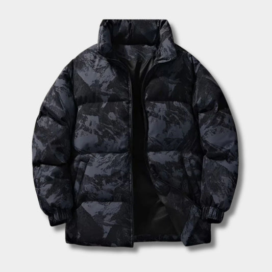 Mountain Print Puffer Jacket | Zyphhra