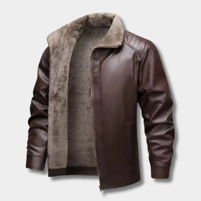 Fleece Lined Leather Jacket | Zyphhra