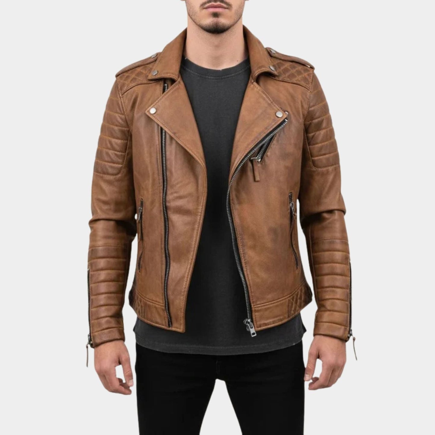 Classic Biker Leather Jacket | Zyphhra
