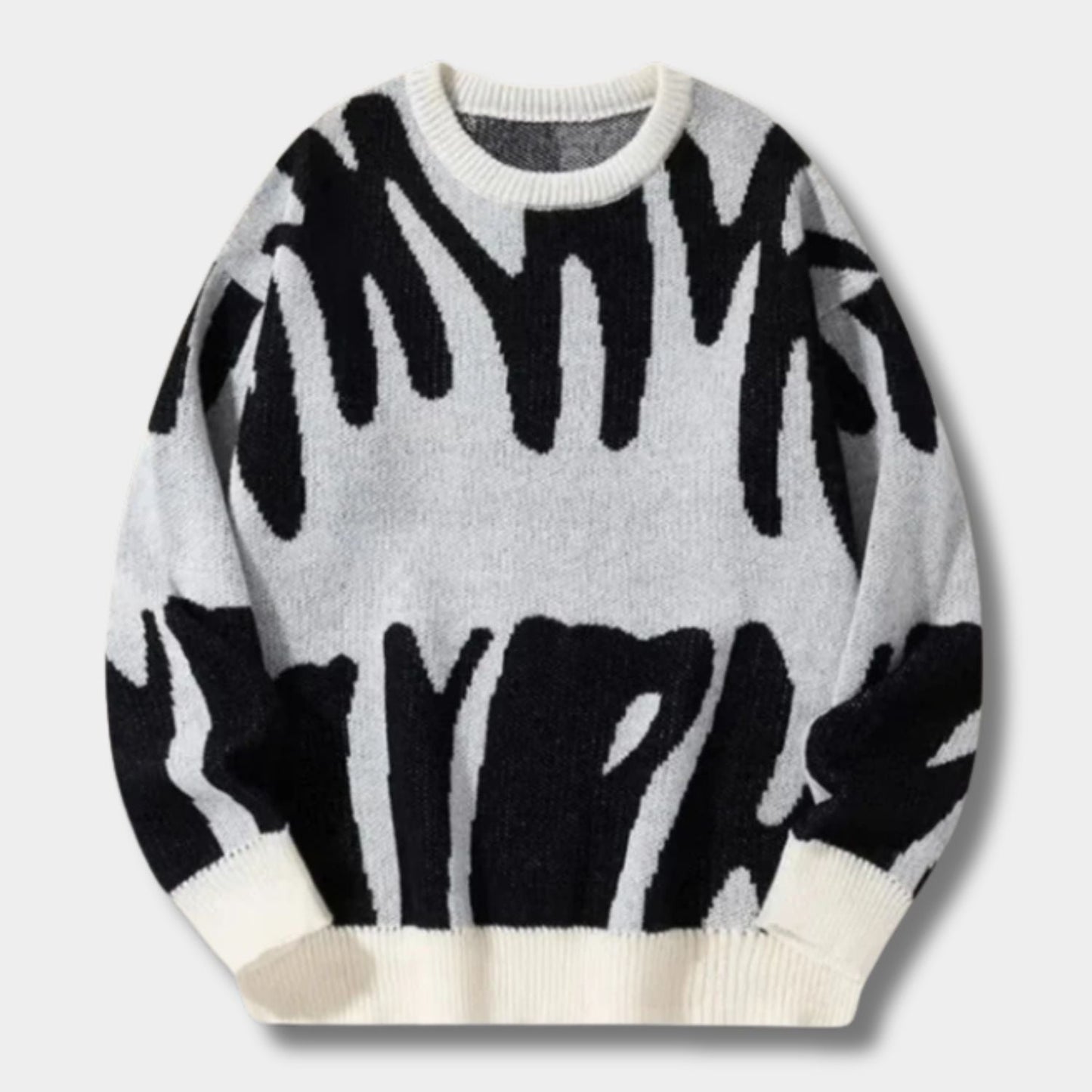 Abstract Knit Crew Neck Jumper | Zyphhra