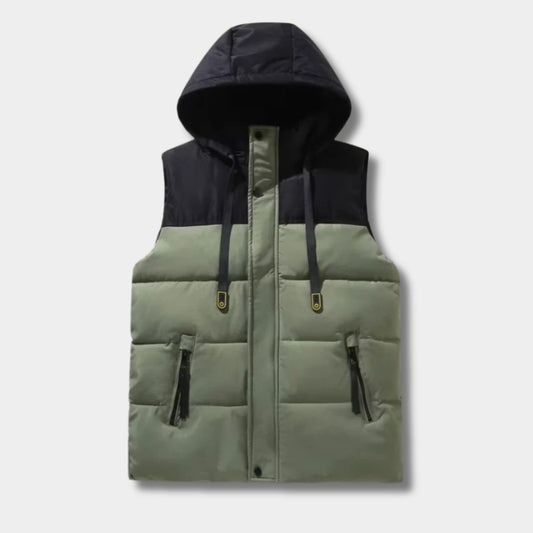 Colour Block Hooded Puffer Gilet | Zyphhra