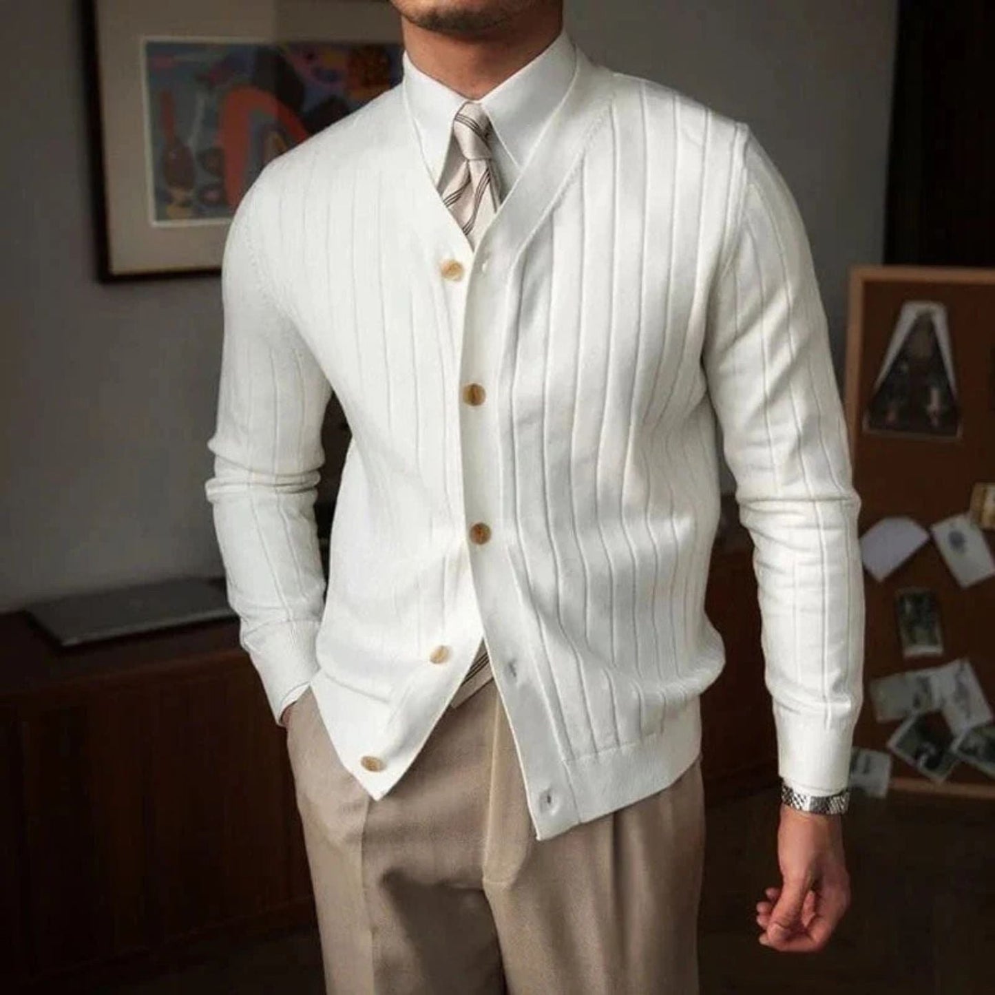 Slim Ribbed Knit Cardigan | Zyphhra
