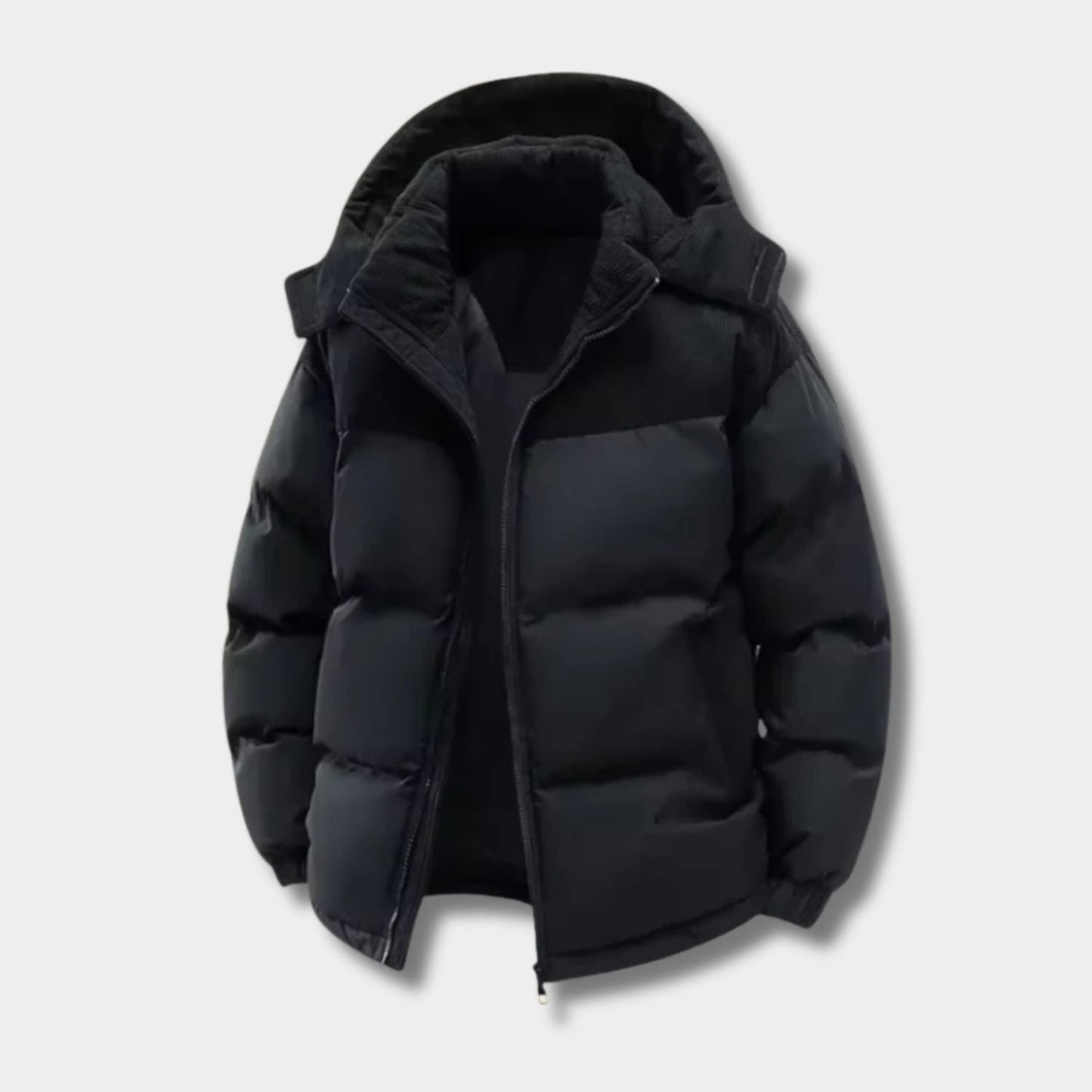 Corduroy Hooded Puffer Jacket | Zyphhra