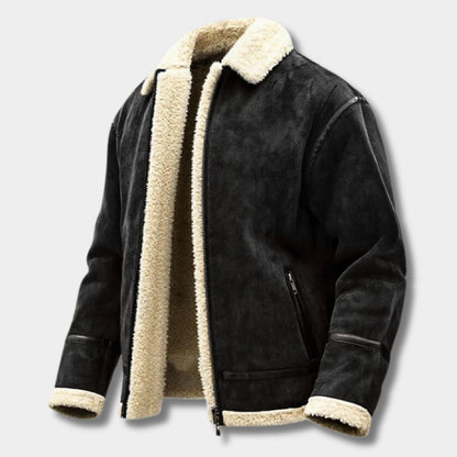 Sherpa-Lined Aviator Fleece Jacket | Zyphhra