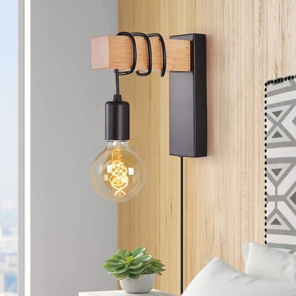 Industrial Wood Wall Sconce | Zyphhra
