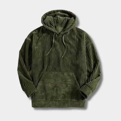 Textured Corduroy Pullover Hoodie | Zyphhra