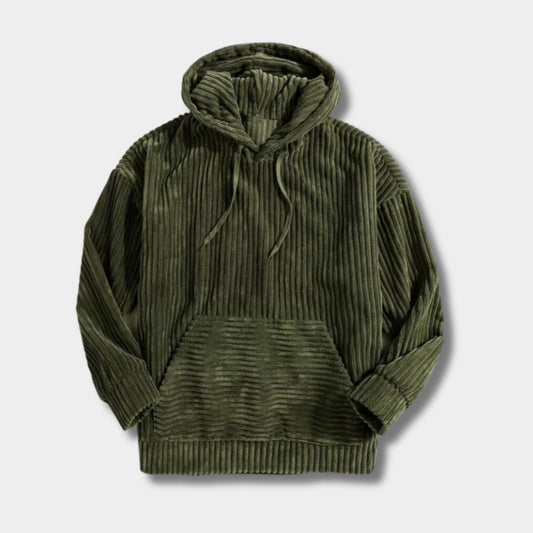 Textured Corduroy Pullover Hoodie | Zyphhra