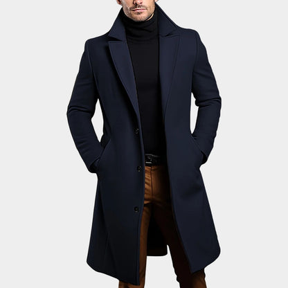 Notched Lapel Button Over Coat | Zyphhra