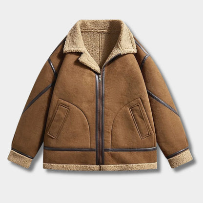Rugged Sherpa-Lined Aviator Jacket | Zyphhra