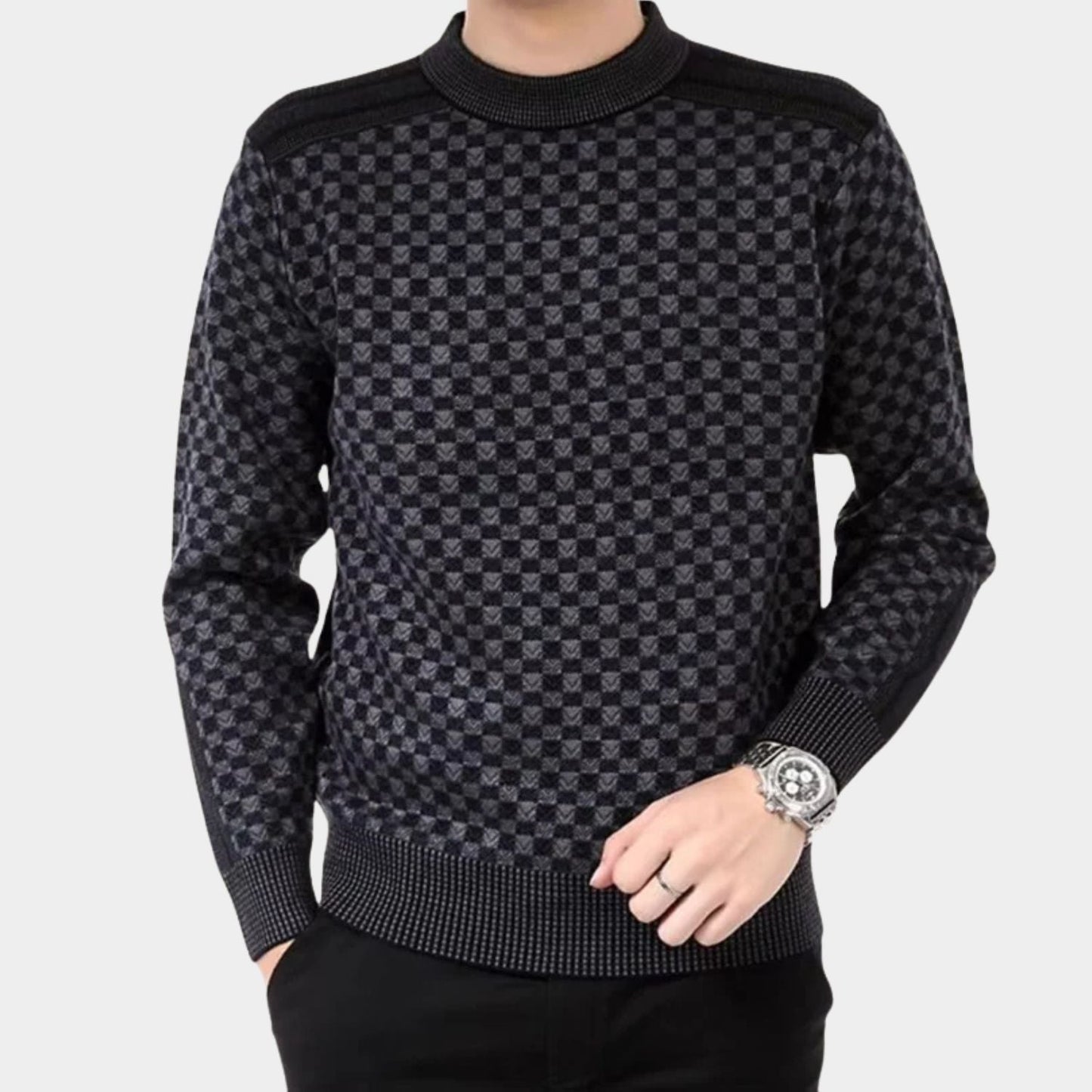 Checkered Knit Jumper | Zyphhra