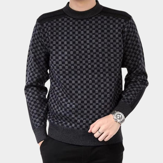 Checkered Knit Jumper | Zyphhra