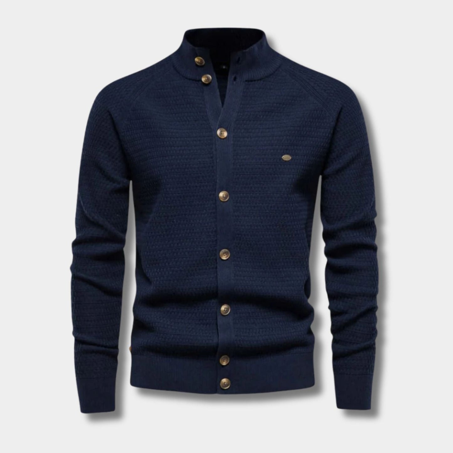 Textured Mandarin Collar Cardigan | Zyphhra