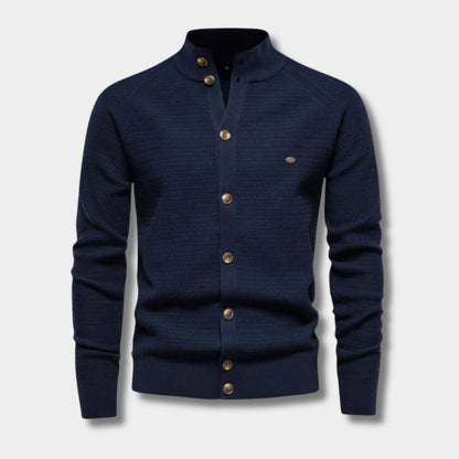 Textured Mandarin Collar Cardigan | Zyphhra