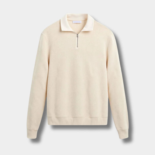 Collared Knit Polo Quarter-Zip | Zyphhra