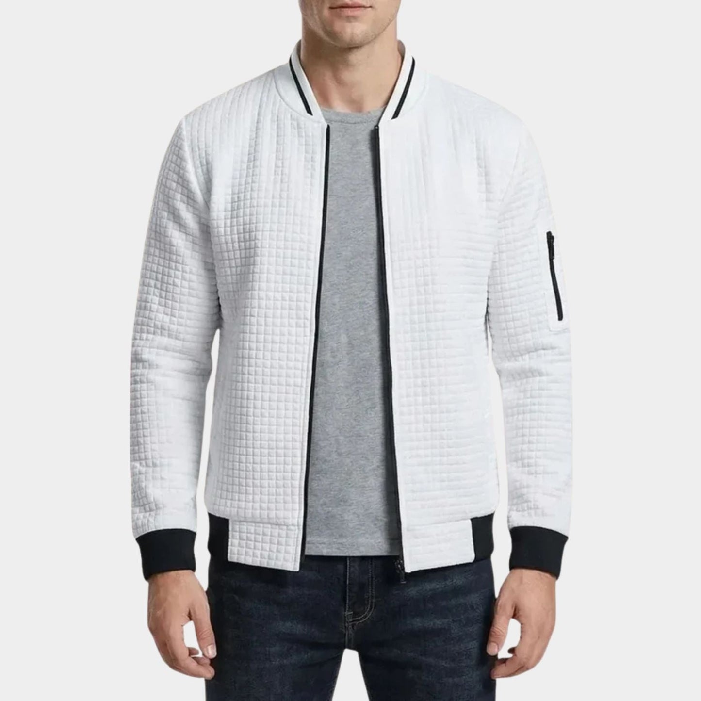 Quilted Zip Knit Cardigan | Zyphhra