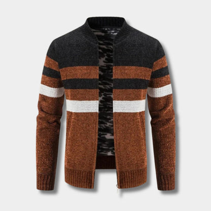 Striped Zip Knit Cardigan | Zyphhra