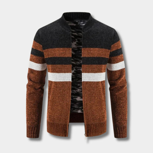 Striped Zip Knit Cardigan | Zyphhra