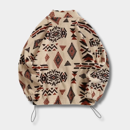 Tribal Print Fleece Jacket | Zyphhra