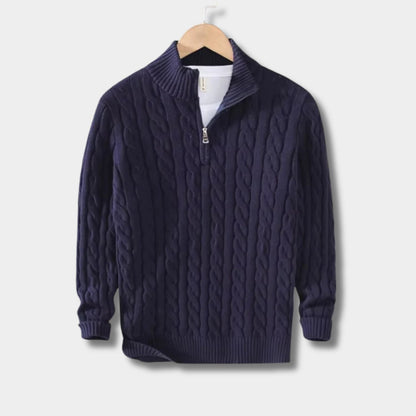 Cable Knit Quarter-Zip Jumper | Zyphhra