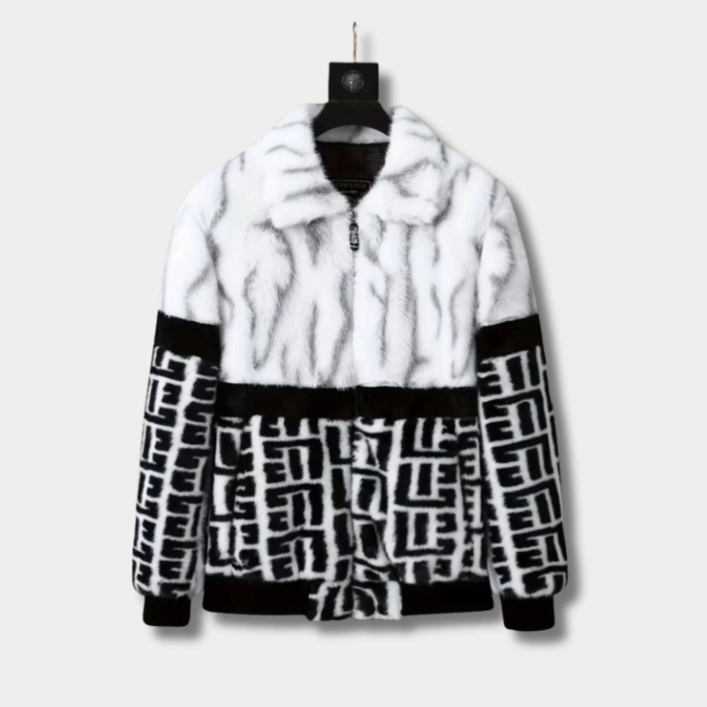 Colour Block Faux Fur Jacket | Zyphhra