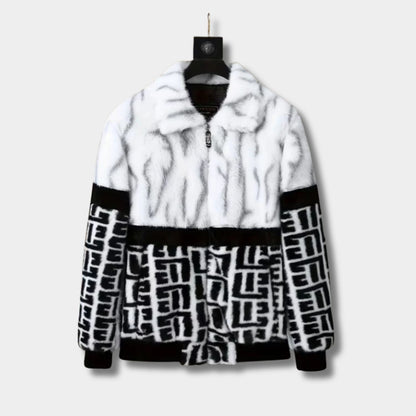 Colour Block Faux Fur Jacket | Zyphhra