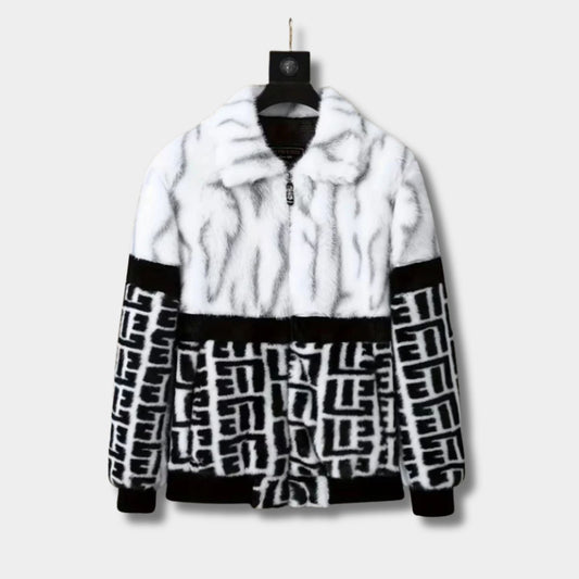 Colour Block Faux Fur Jacket | Zyphhra