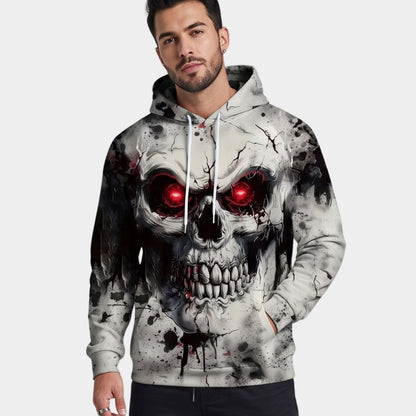 Novelty Skull Graphic Print Hoodie | Zyphhra