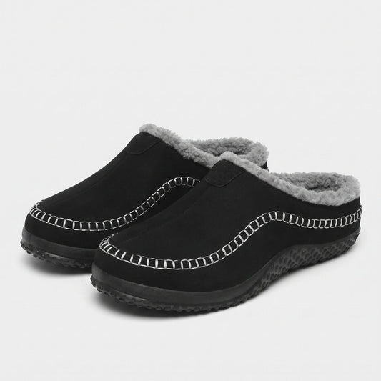 Sherpa Trim Slip-On Slippers | Zyphhra