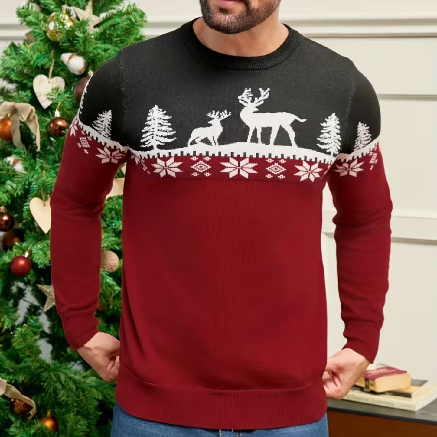 Reindeer Fair Isle Christmas Jumper | Zyphhra