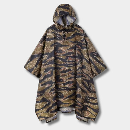 Camouflage Hooded Poncho Rain Coat | Zyphhra