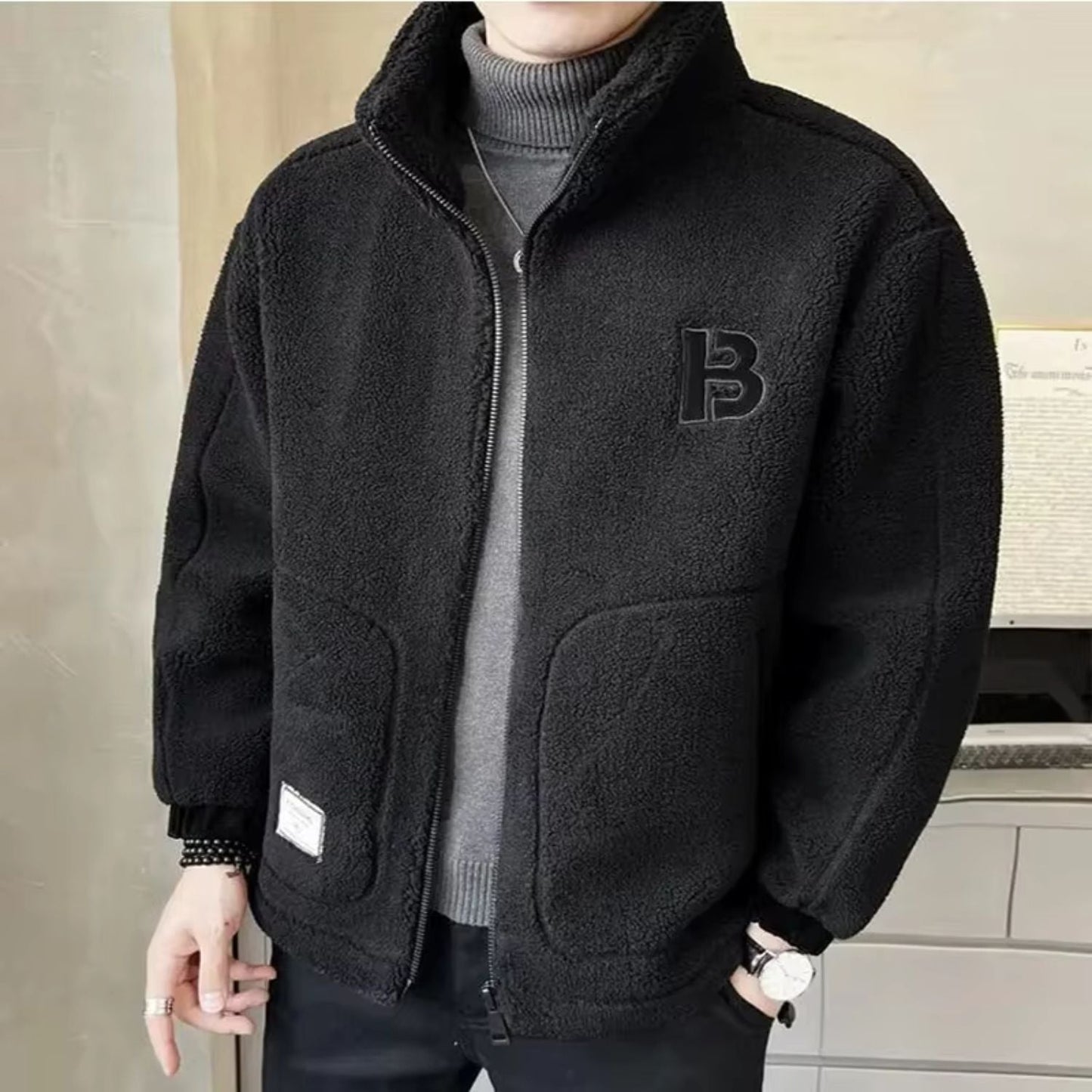 High-Collar Sherpa Fleece Jacket | Zyphhra