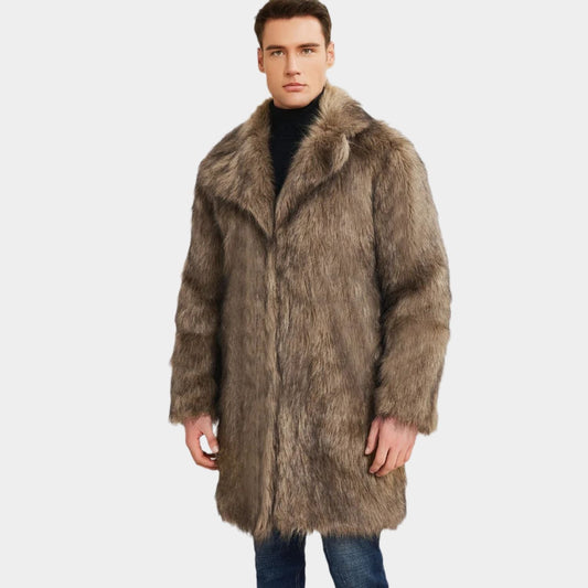 Luxurious Lapel Plush Fur Coat | Zyphhra