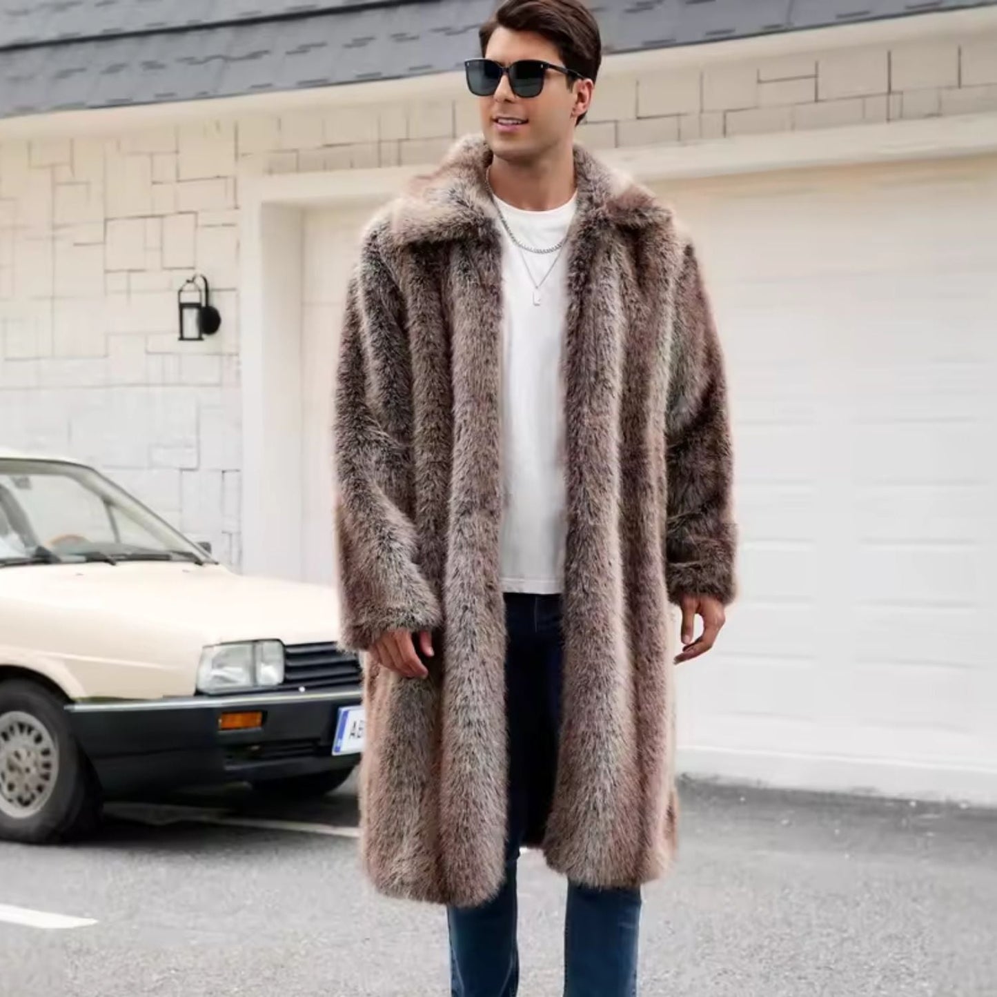 Voluminous Collar Plush Fur Coat | Zyphhra