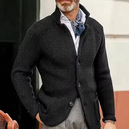 Textured Stand Collar Cardigan | Zyphhra