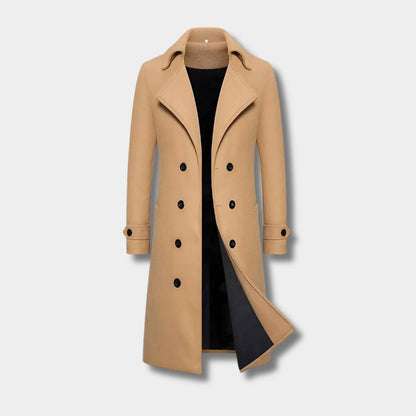 Double Button Longline Over Coat | Zyphhra