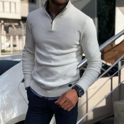 Quarter-Zip Textured Pullover | Zyphhra