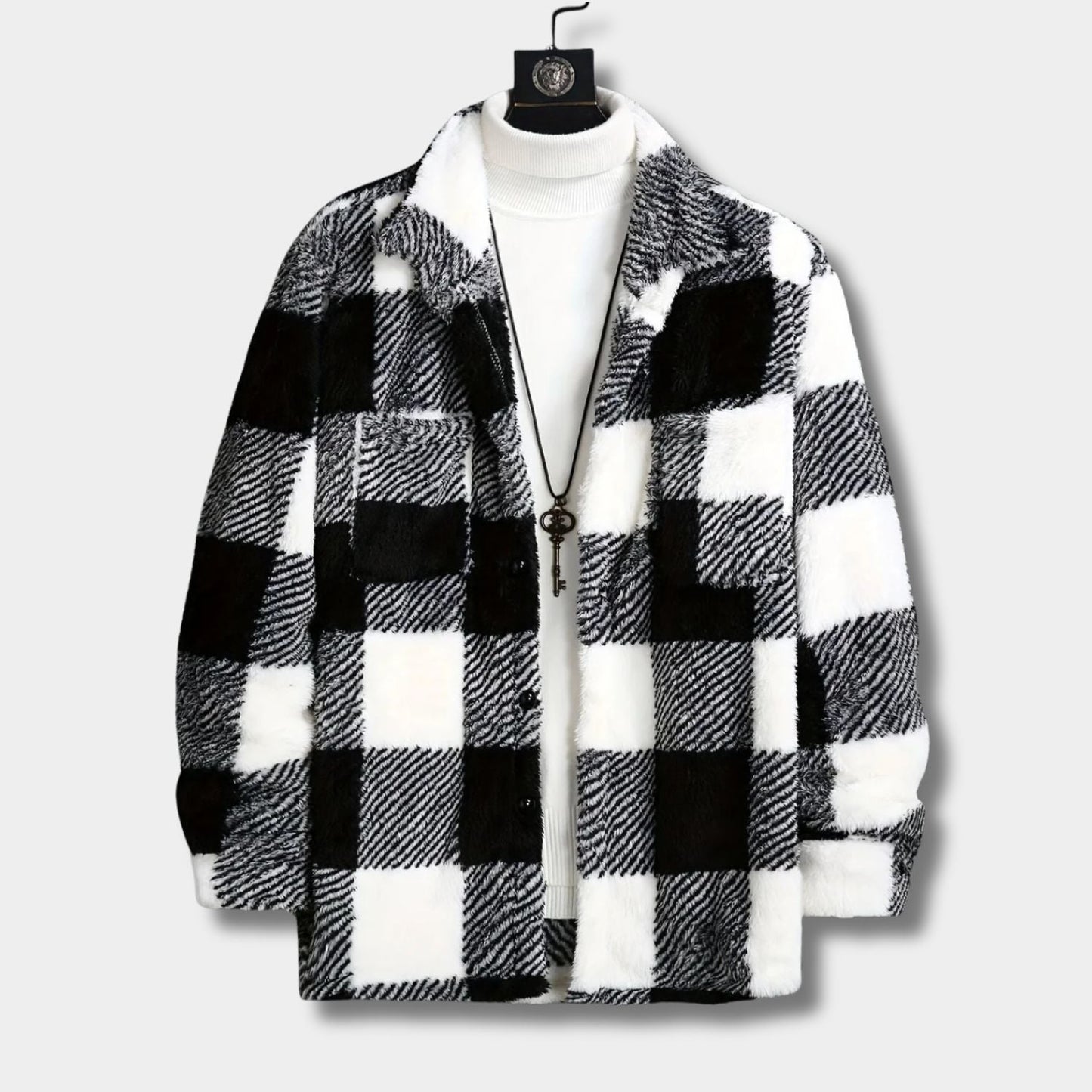 Checked Sherpa Fleece Jacket | Zyphhra