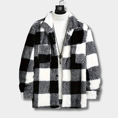 Checked Sherpa Fleece Jacket | Zyphhra