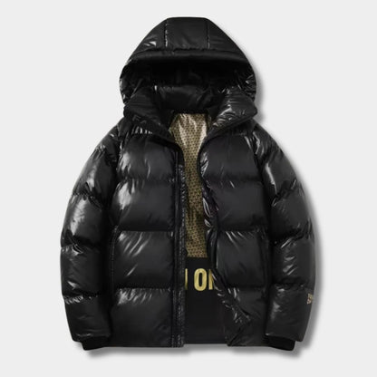 Glossy Hooded Puffer Jacket | Zyphhra