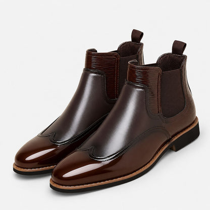 Glossy Leather Chelsea Boots | Zyphhra